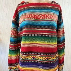 Ralph Lauren Aztec knit sweater. It’s cute. It’s colorful.